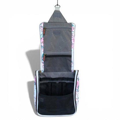 Cotton Road Toiletry Bag: MINT GREEN FLORAL PVC Hanging Vanity Bag