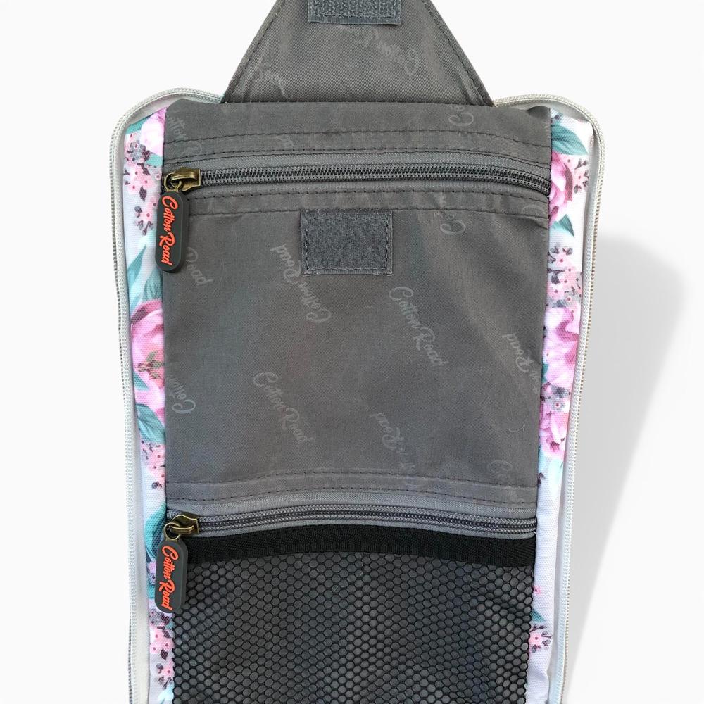 Cotton Road Toiletry Bag: MINT GREEN FLORAL PVC Hanging Vanity Bag