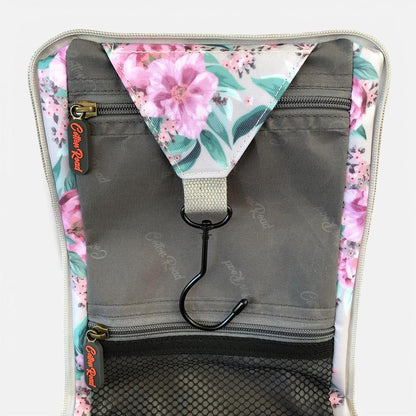 Cotton Road Toiletry Bag: MINT GREEN FLORAL PVC Hanging Vanity Bag
