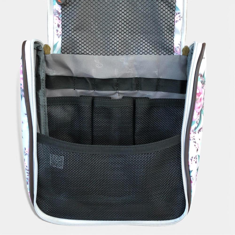 Cotton Road Toiletry Bag: MINT GREEN FLORAL PVC Hanging Vanity Bag