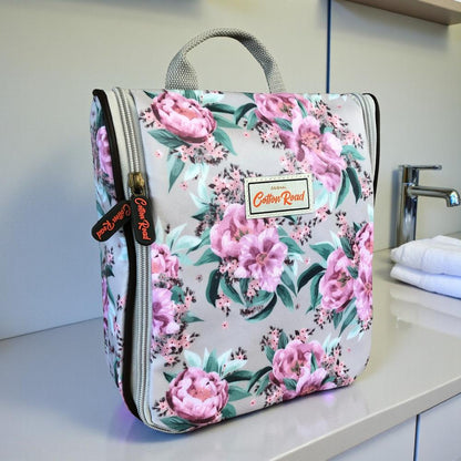 Cotton Road Toiletry Bag: MINT GREEN FLORAL PVC Hanging Vanity Bag