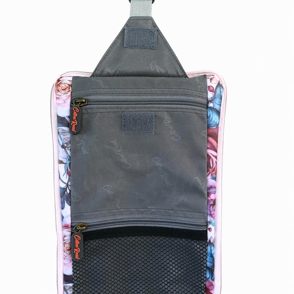 Cotton Road Toiletry Bag: PINK FLORAL PVC Hanging Vanity Bag
