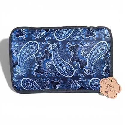 Cotton Road Travel Bag: BLUE PAISLEY Print PVC Foldaway WEEKENDER Travel Bag