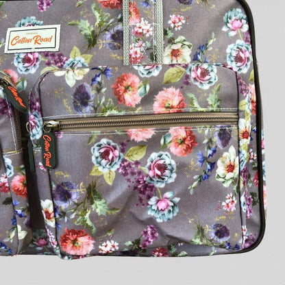 Cotton Road Travel Bag: BROWN FLORAL PVC Overnight Travel Bag