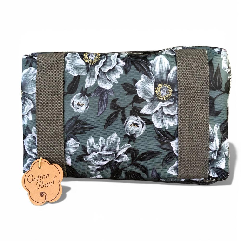 Cotton Road Travel Bag: GREEN FLORAL PVC Foldaway WEEKENDER Travel Bag