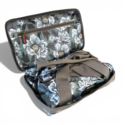 Cotton Road Travel Bag: GREEN FLORAL PVC Foldaway WEEKENDER Travel Bag