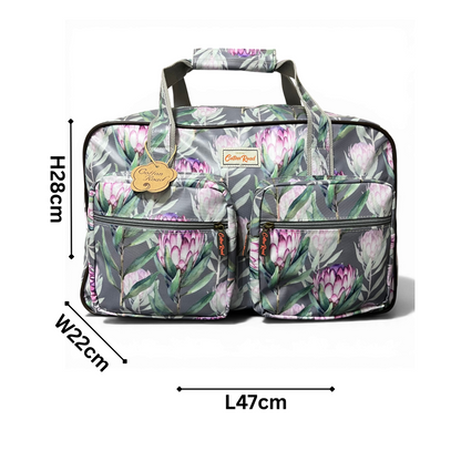 Cotton Road Travel Bag: GREY PROTEA Print PVC Overnight Bag