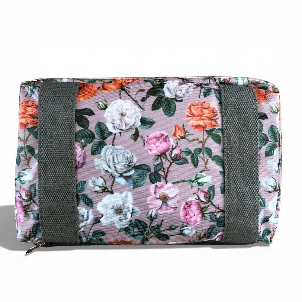Cotton Road Travel Bag: MAUVE FLORAL PVC Foldaway WEEKENDER Travel Bag