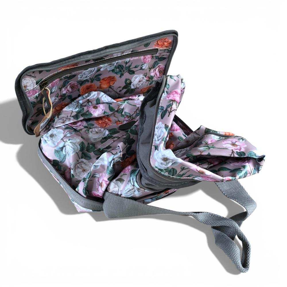 Cotton Road Travel Bag: MAUVE FLORAL PVC Foldaway WEEKENDER Travel Bag