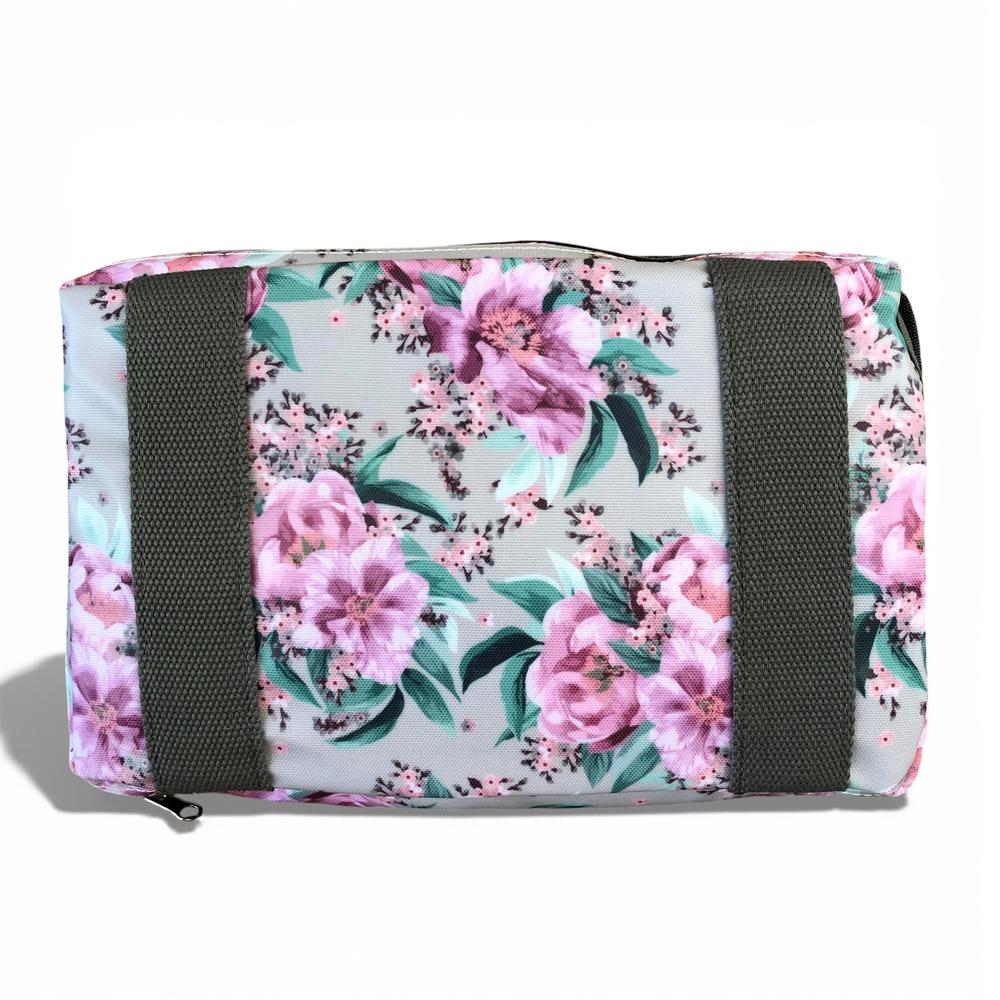 Cotton Road Travel Bag: MINT GREEN FLORAL PVC Foldaway WEEKENDER Travel Bag. Foldaway function