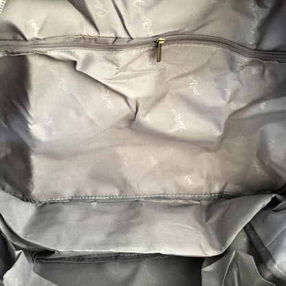 Cotton Road Travel Bag: MINT GREEN FLORAL PVC Foldaway WEEKENDER Travel Bag. Size L53cm x W22cm x H35cm