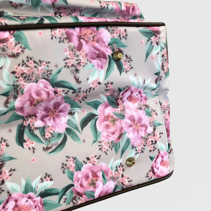 Cotton Road Travel Bag: MINT GREEN FLORAL PVC Overnight Travel Bag