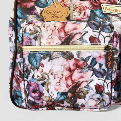 Cotton Road Travel Bag: PINK PVC Overnight Travel Bag with ROSES