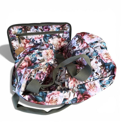 Cotton Road Travel Bag: PINK ROSES PVC Foldaway WEEKENDER Travel Bag