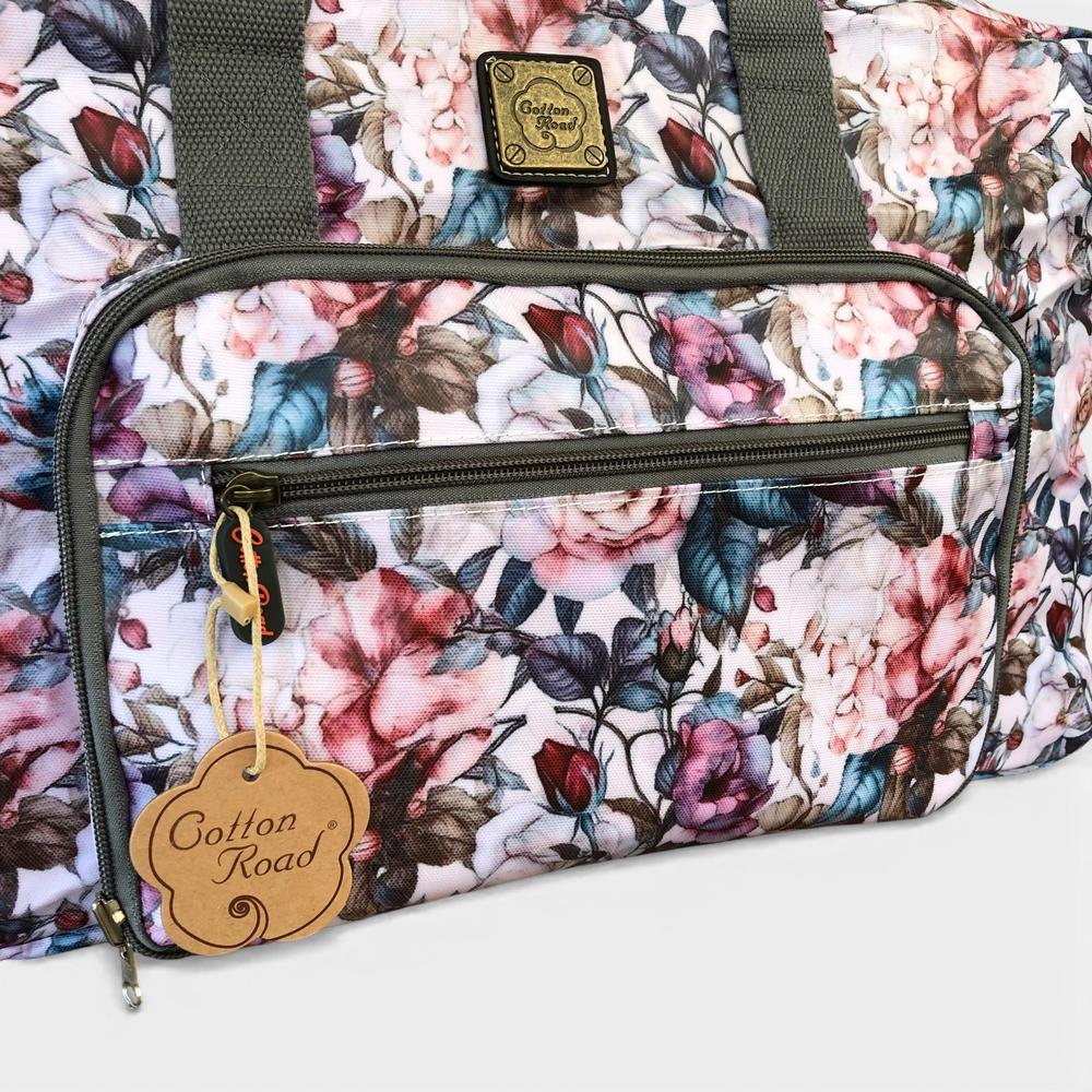 Cotton Road Travel Bag: PINK ROSES PVC Foldaway WEEKENDER Travel Bag