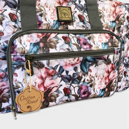 Cotton Road Travel Bag: PINK ROSES PVC Foldaway WEEKENDER Travel Bag