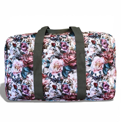 Cotton Road Travel Bag: PINK ROSES PVC Foldaway WEEKENDER Travel Bag