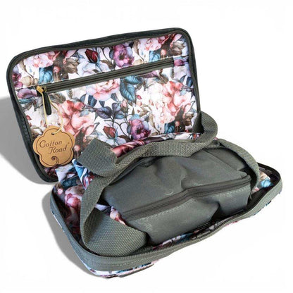 Cotton Road Travel Bag: PINK ROSES PVC Foldaway WEEKENDER Travel Bag open view
