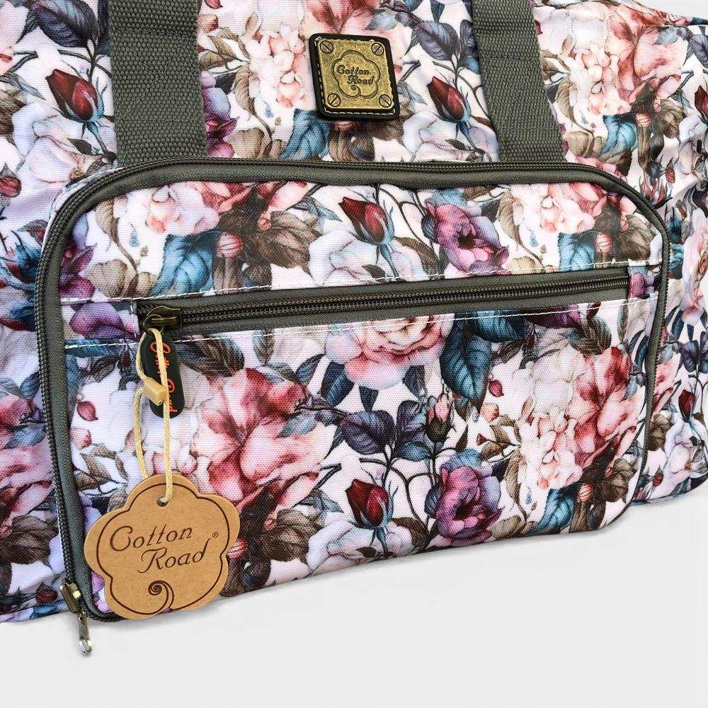 Cotton Road Travel Bag: PINK ROSES PVC Foldaway WEEKENDER Travel Bag