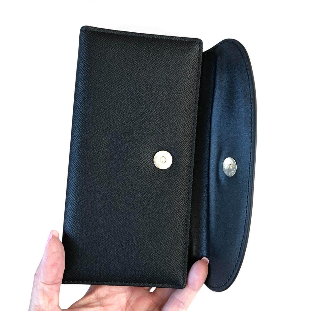 Cotton Road Wallet: Large BLACK PU Leather Wallet with CLIP