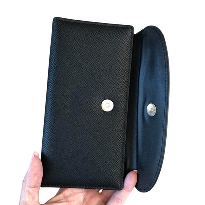 Cotton Road Wallet: Large BLACK PU Leather Wallet with CLIP