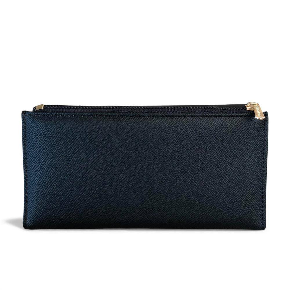 Cotton Road Wallet: Large BLACK PU Leather Wallet with CLIP