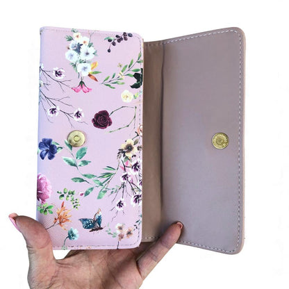 Cotton Road Wallet: Large FLORAL PINK PU Leather Wallet