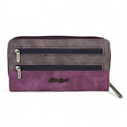 Cotton Road Wallet: Large MAROON / BROWN PU Leather Wallet