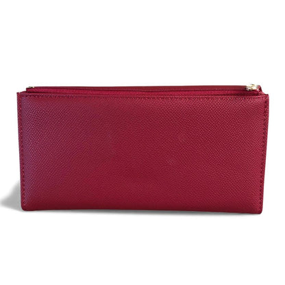 Cotton Road Wallet: Large RED PU Leather Wallet with CLIP