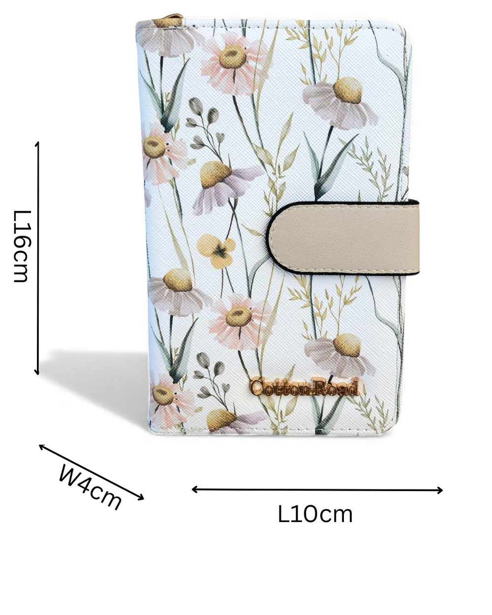 Cotton Road Wallet: Medium IVORY FLORAL PU Leather Wallet