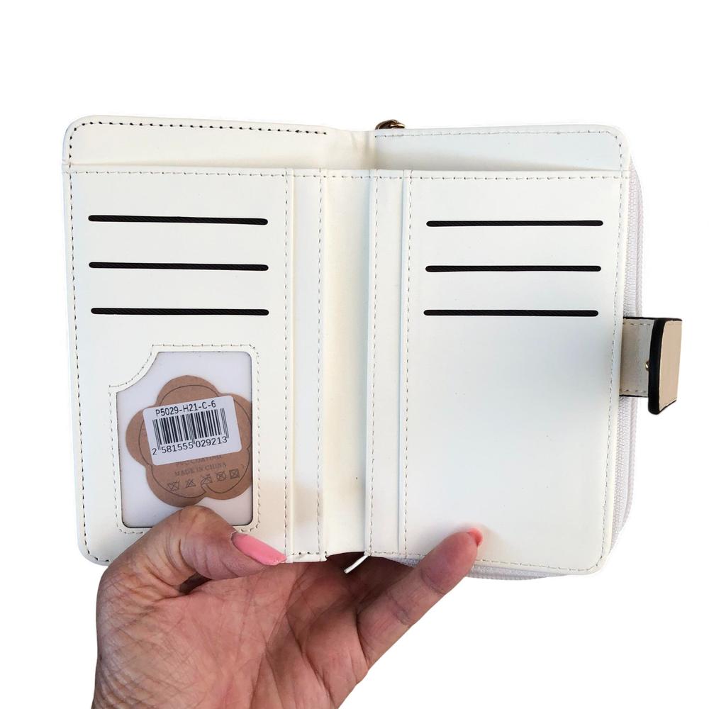 Cotton Road Wallet: Medium IVORY FLORAL PU Leather Wallet