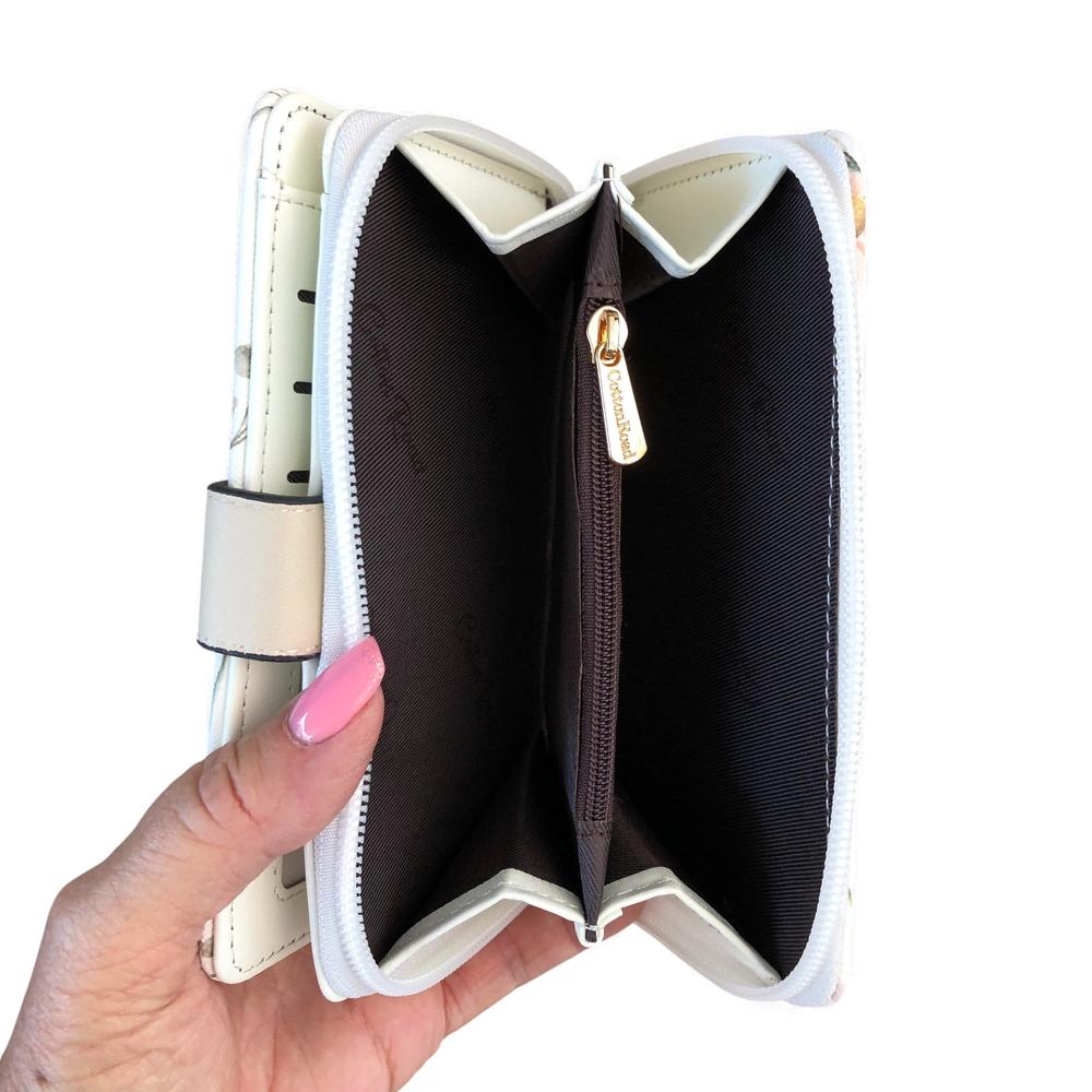 Cotton Road Wallet: Medium IVORY FLORAL PU Leather Wallet