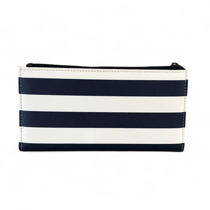 Cotton Road Wallet: NAVY and WHITE PVC Wallet with TAN detailing