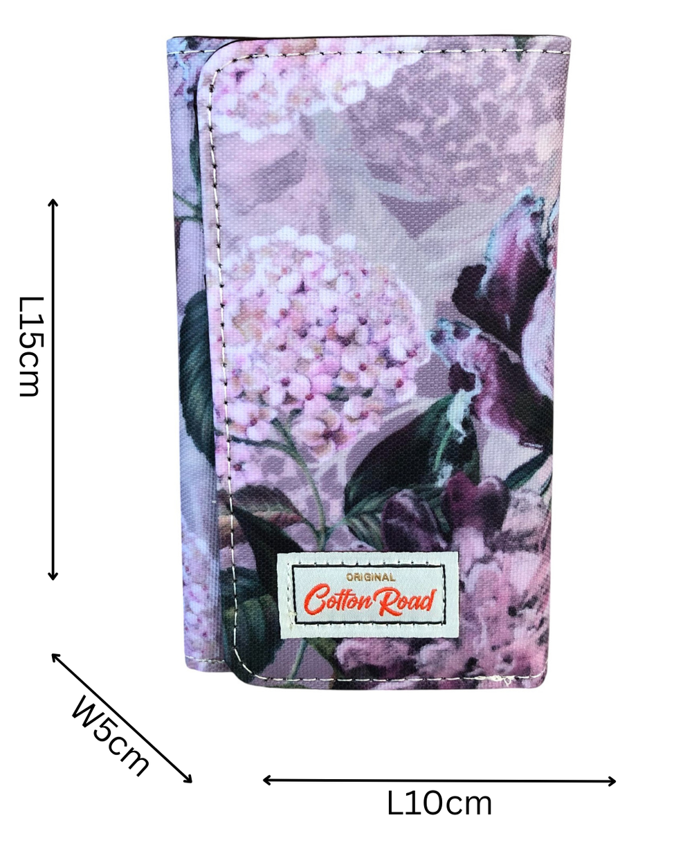 Cotton Road Wallet: Small PURPLE FLORAL PVC Tri-fold Wallet