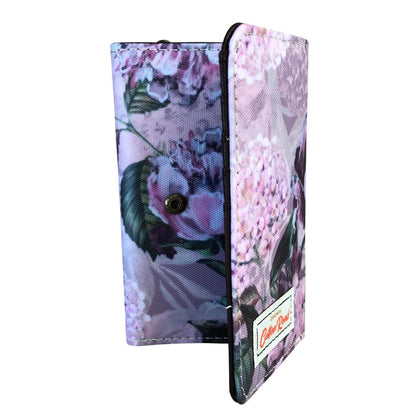Cotton Road Wallet: Small PURPLE FLORAL PVC Tri-fold Wallet