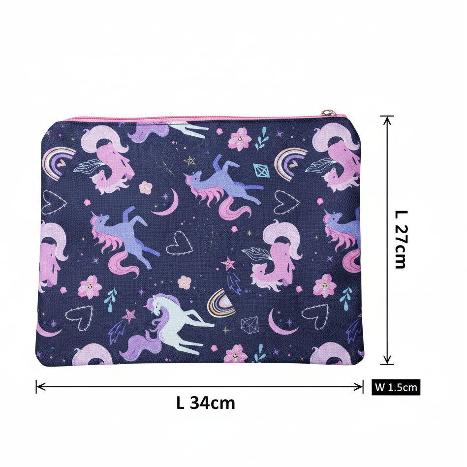 Cotton Road 2-Piece Backpack Set: PINK UNICORN Canvas Kids CARRY SLEEVE SIZE