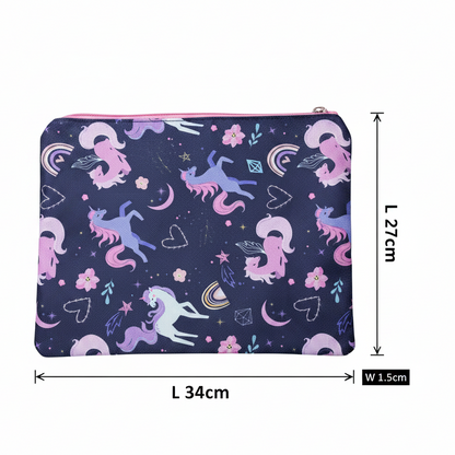 Cotton Road 2-Piece Backpack Set: PINK UNICORN Canvas Kids CARRY SLEEVE SIZE