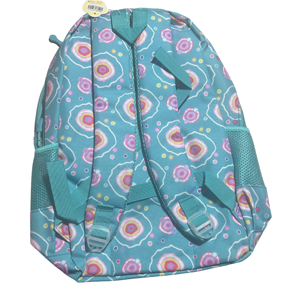 Cotton Road 2-Piece Backpack Set: TURQUOISE/ BLUE Canvas Backpack BACK STRAP VIEW