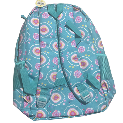 Cotton Road 2-Piece Backpack Set: TURQUOISE/ BLUE Canvas Backpack BACK STRAP VIEW