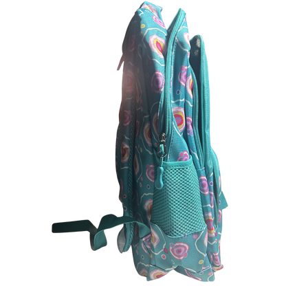 Cotton Road 2-Piece Backpack Set: TURQUOISE/ BLUE Canvas Backpack  SIDE VIEW