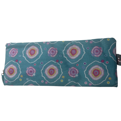 Cotton Road 2-Piece Backpack Set: TURQUOISE/ BLUE Canvas Backpack and matching PENCIL CASE BACK VIEW