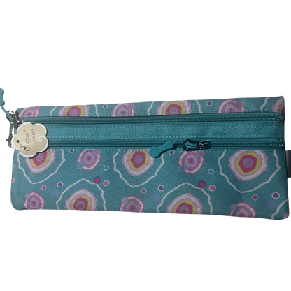 Cotton Road 2-Piece Backpack Set: TURQUOISE/ BLUE Canvas Backpack and matching PENCIL CASE