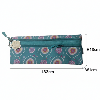 Cotton Road 2-Piece Backpack Set: TURQUOISE/ BLUE Canvas PENCIL CASE SIZE