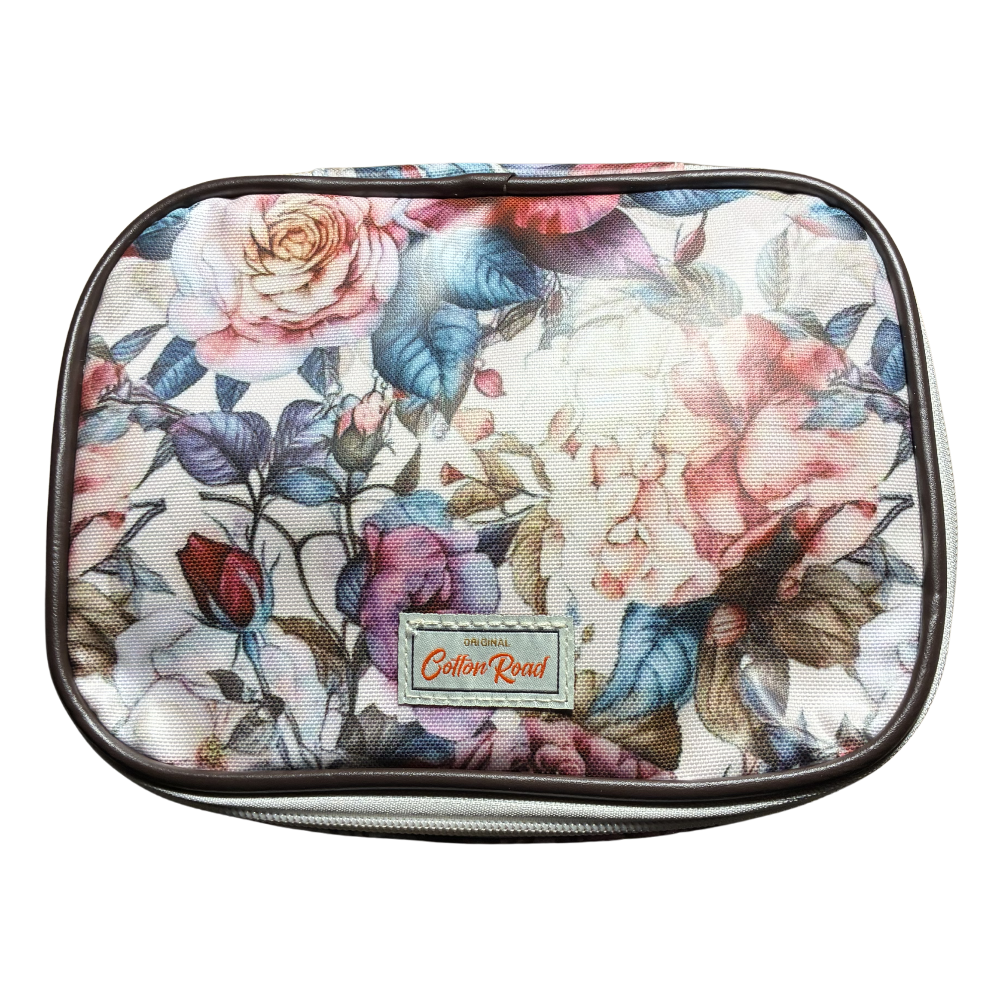 Cotton Road 4-Piece Vanity Set: PINK PVC Cosmetic Bag Set Bag with ROSES SET BIGGEST BAG