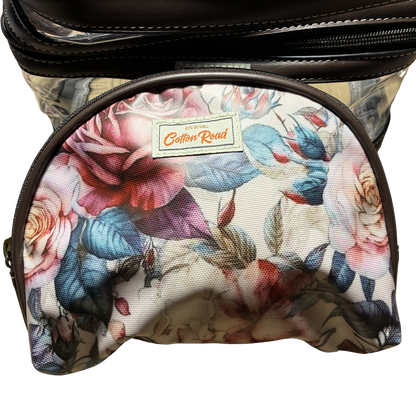 Cotton Road 4-Piece Vanity Set: PINK PVC Cosmetic Bag Set Bag with ROSES SET SMALLEST BAG