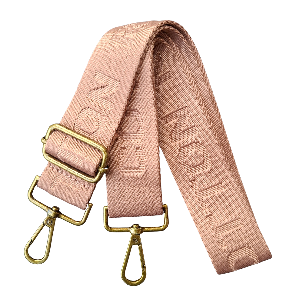 Cotton Road Adjustable Bag Strap: BLUSH PINK Tonal Logo