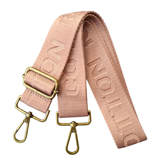 Cotton Road Adjustable Bag Strap: BLUSH PINK Tonal Logo