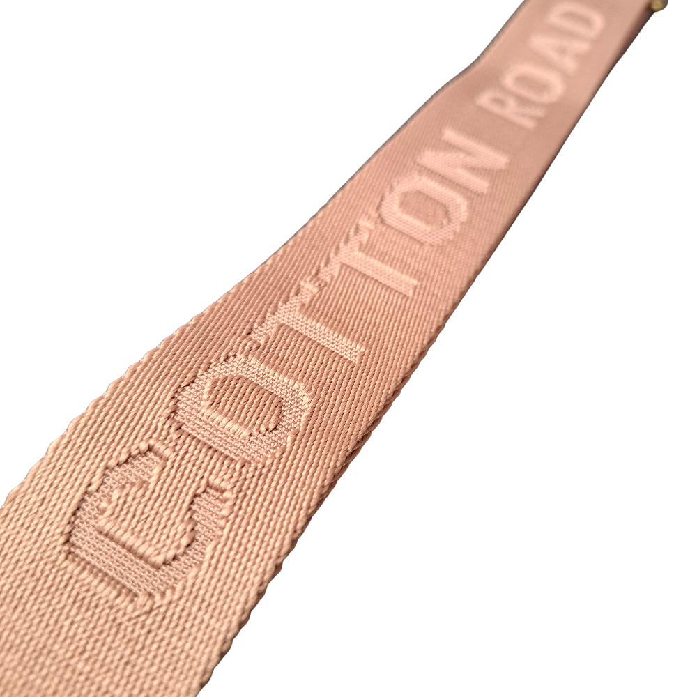 Cotton Road Adjustable Bag Strap: BLUSH PINK Tonal Logo branded