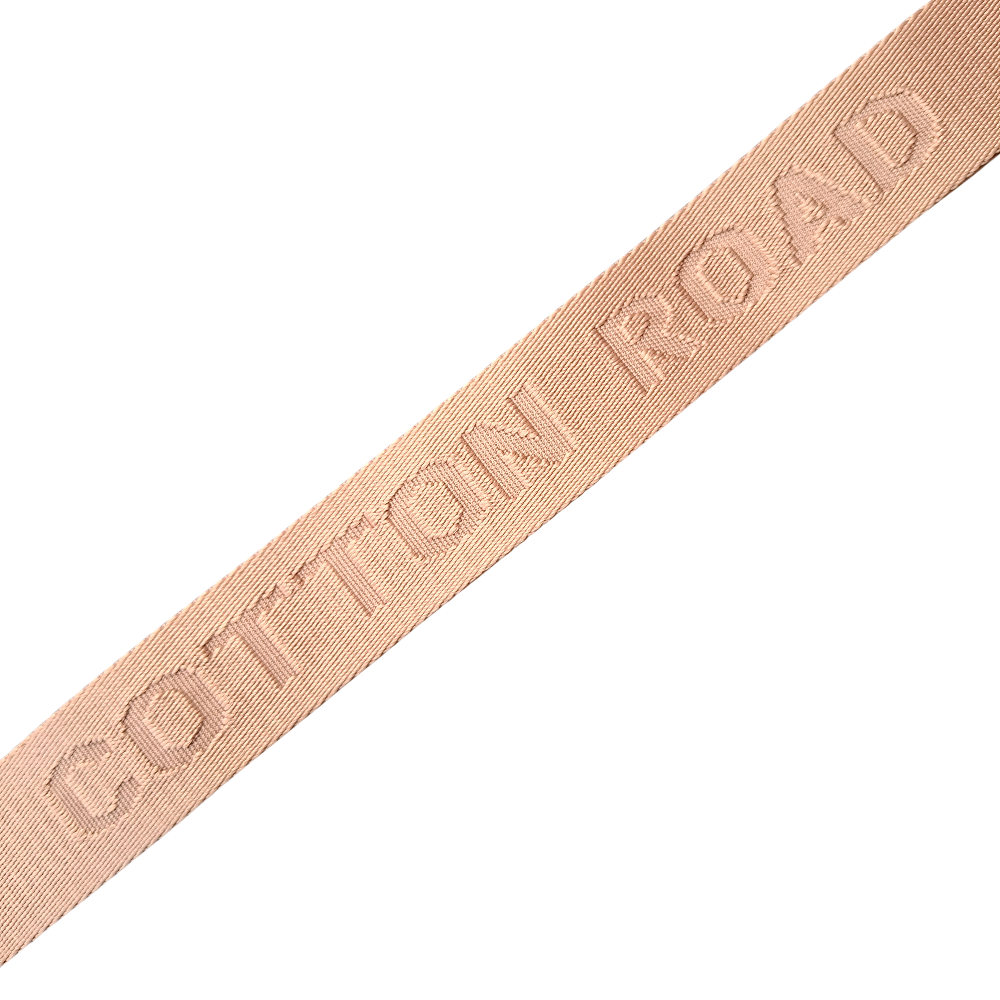 Cotton Road Adjustable Bag Strap: BLUSH PINK Tonal Logo detail