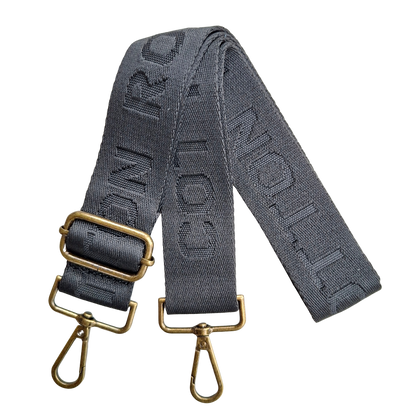 Cotton Road Adjustable Bag Strap: CLASSIC BLACK Tonal Logo
